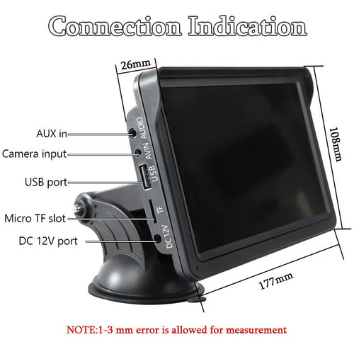 7-inch car dashboard display screen with wireless CarPlay support and HD resolution