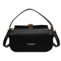 A personalised women's casual messenger bag with letter detailing, shown in beige, black, khaki, and pink colour options.