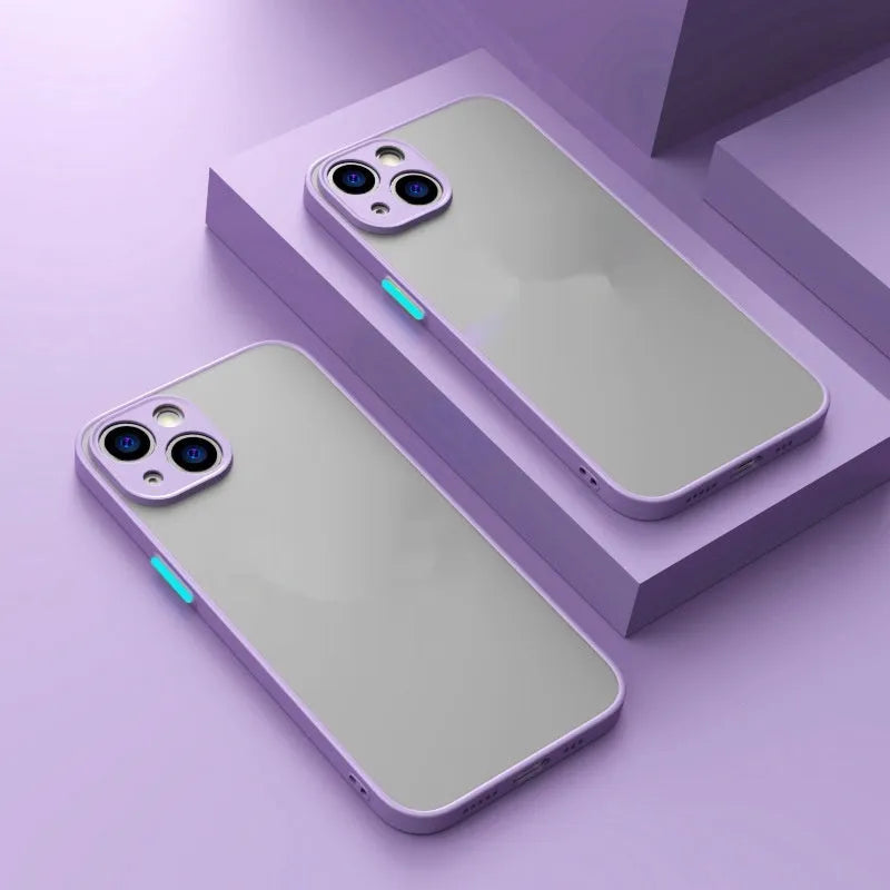 Frosted magnetic iPhone case for MagSafe charging on an iPhone 15 Pro in dark green.
