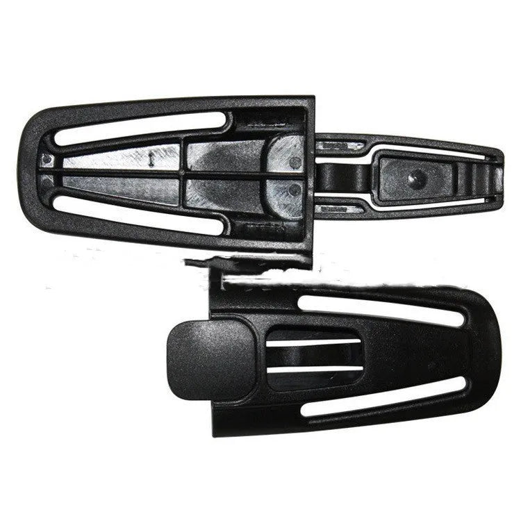 Black nylon child safety seat belt buckle clip for 5-point harness systems