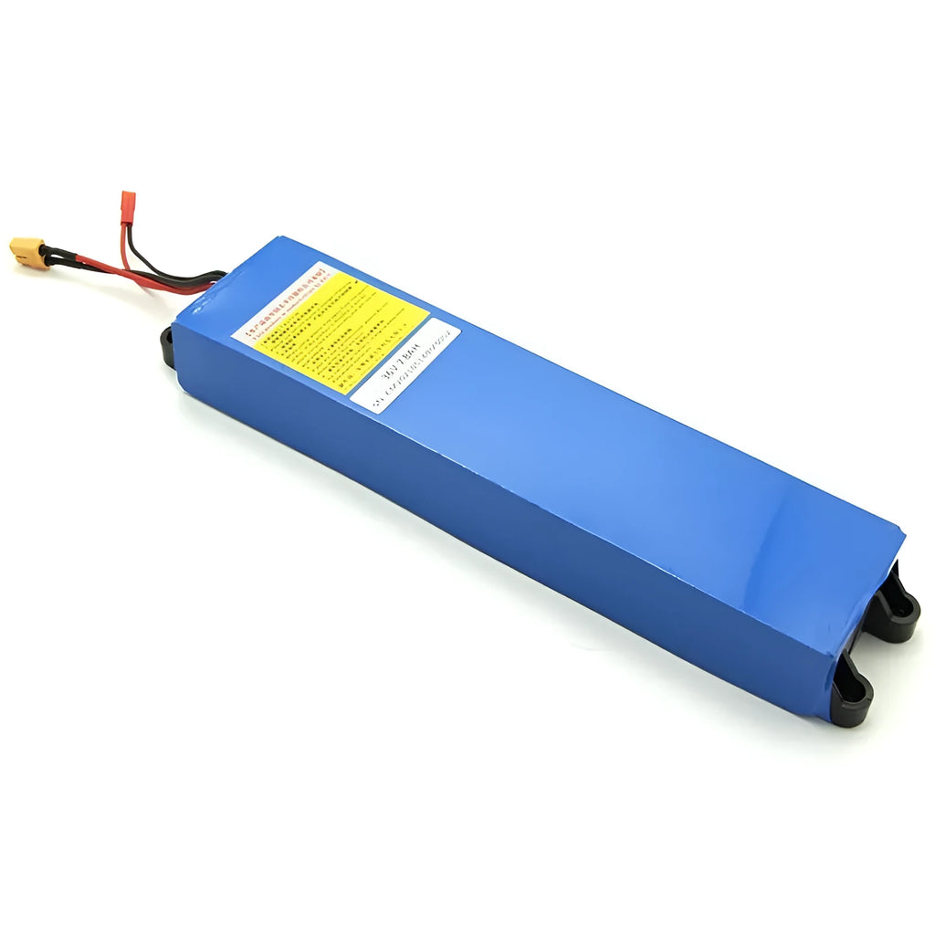 36V electric scooter lithium battery pack showing capacity options 6.6Ah, 7.8Ah and 10.4Ah