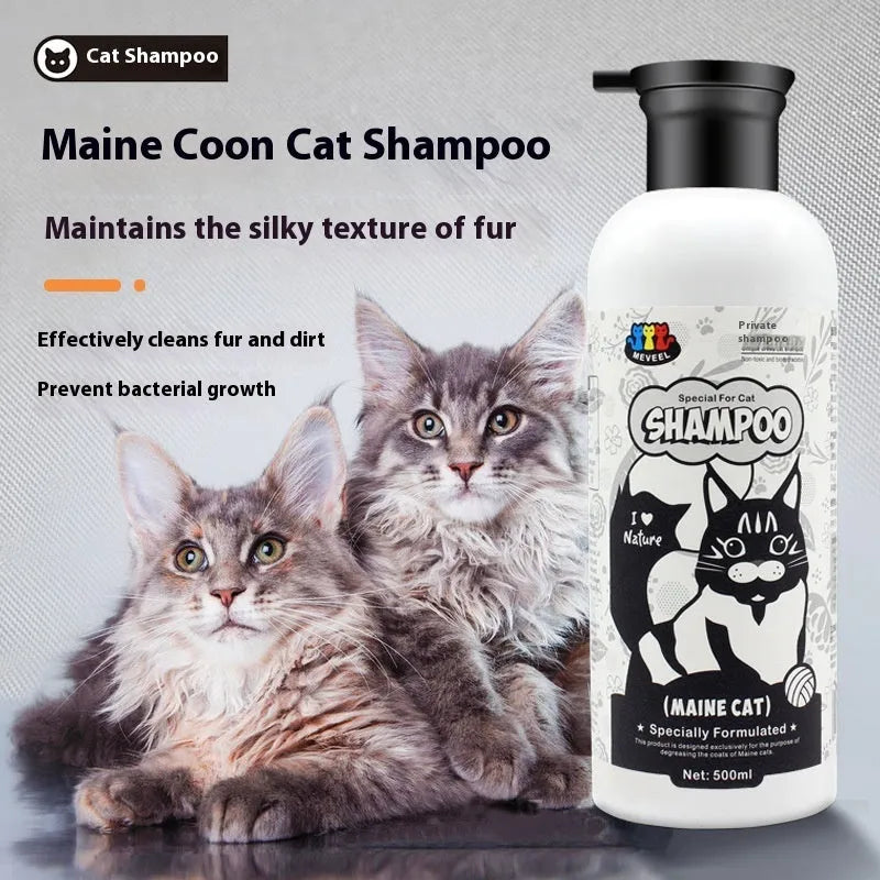 Anti-mite degreasing pet shower gel 500ml for multiple cat breeds including Ragdoll and British Shorthair