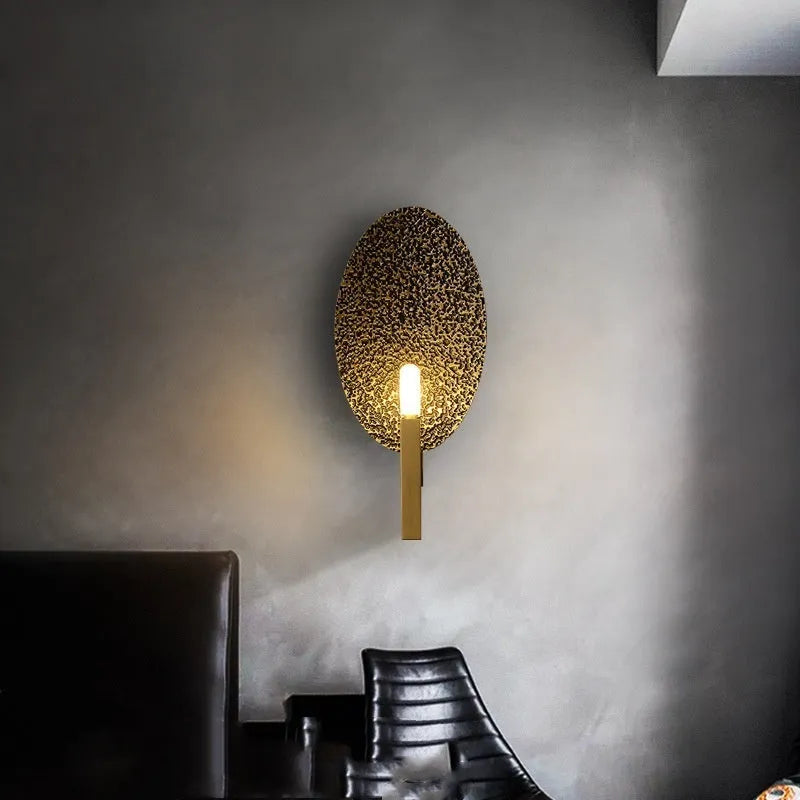 Creative art copper decorative wall lamp with warm light, post-modern style for indoor use