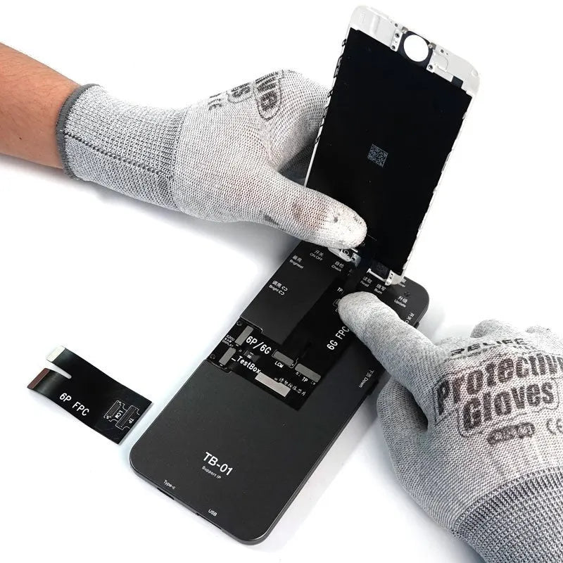 Intelligent mobile phone screen diagnostic tester with connection strips for multiple brands