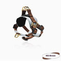 Brown anti-bite nylon dog chest harness with vest style and zinc alloy fittings on small dog
