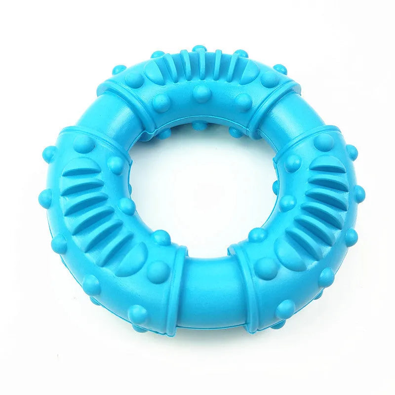 Blue, orange, and red lightweight hollow dog fetching stick toy for puppies and large dogs.