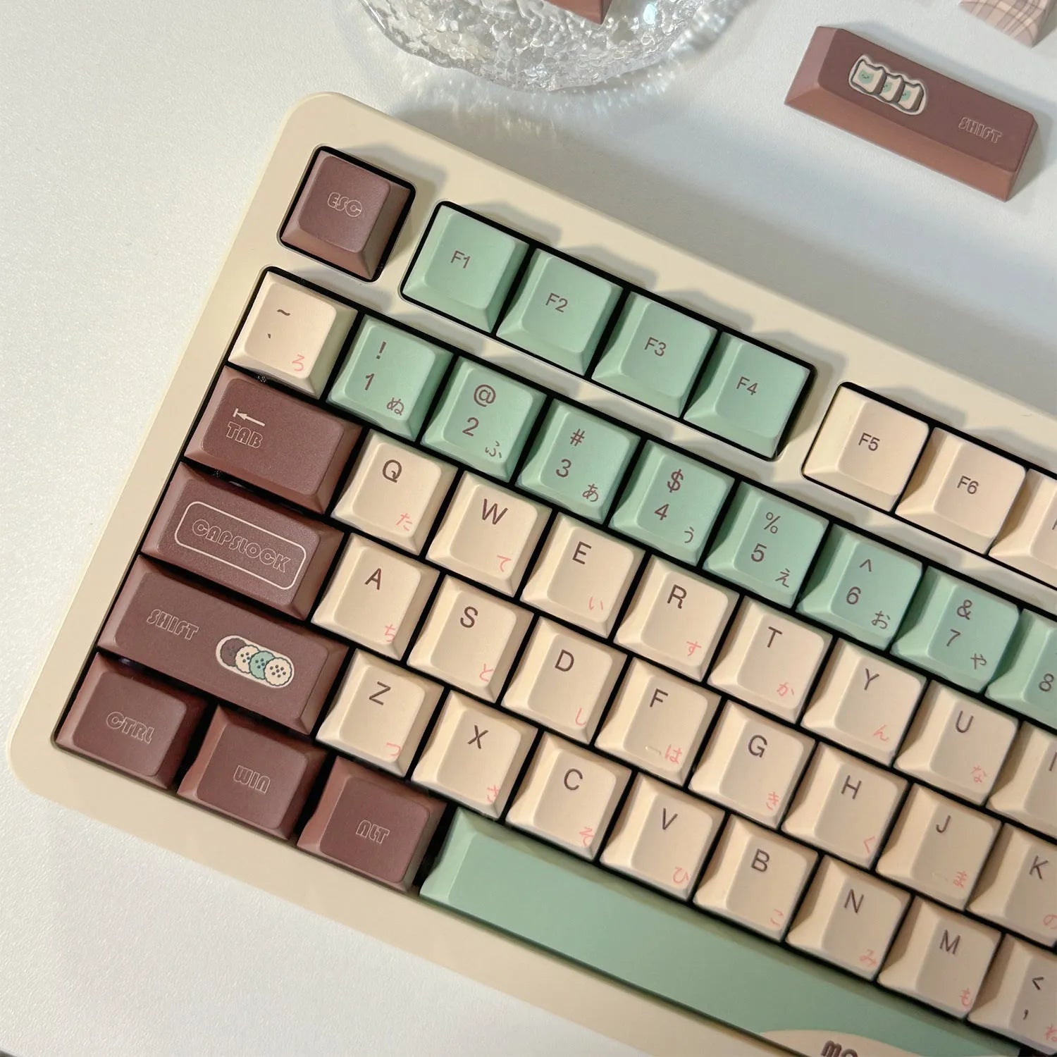 Craft Key Matcha Theme mechanical keyboard keycaps set with five-sided sublimation printing