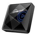 Black wireless car Bluetooth AIBOX box with Type-C port measuring 59x59x150mm