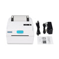 White Bluetooth thermal label printer with compact dimensions for express shipping labels