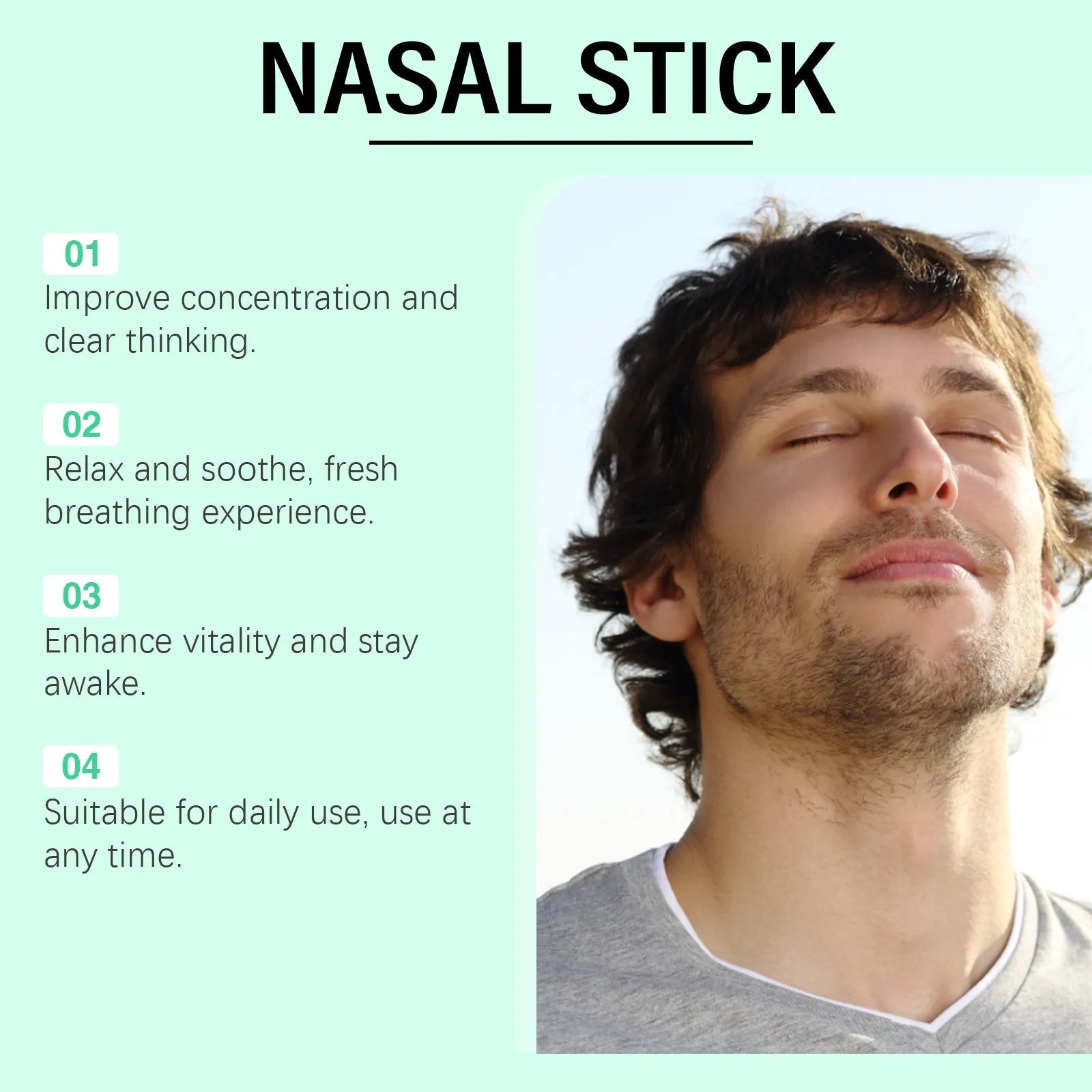 Mint Cool Nose Soothing Set showing three 1.8ml nasal spray applicators with menthol spearmint formula