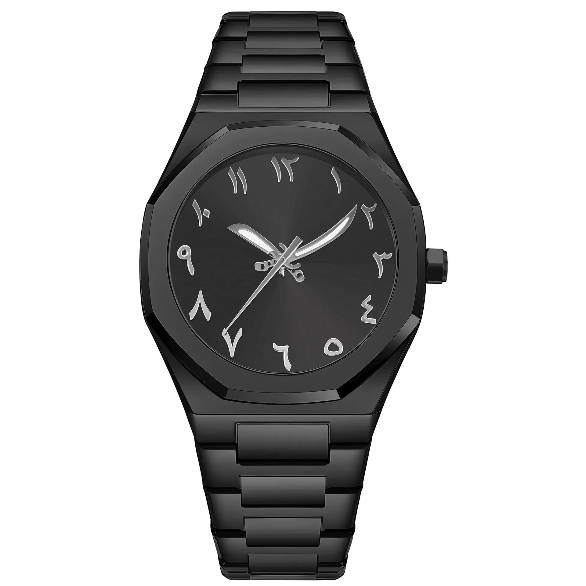Men's business casual watch with steel belt and quartz movement in 10mm thickness