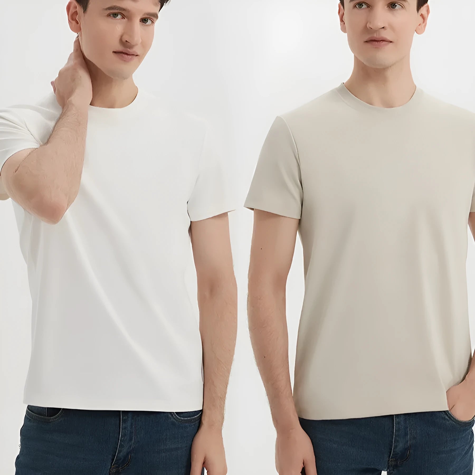Solid-colour short sleeve antibacterial quick-dry T-shirt on hanger