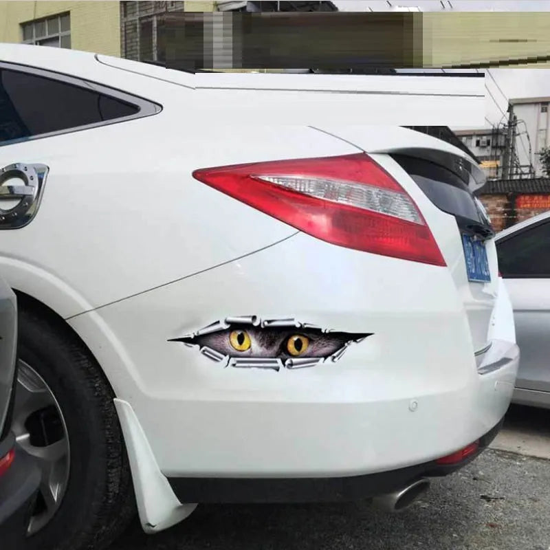 Eagle Eye or Tiger Eye 3D car door sticker on HD transparent PVC, 10x35 cm.