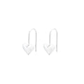 Silver Korean style 3D glossy heart earrings with love motif