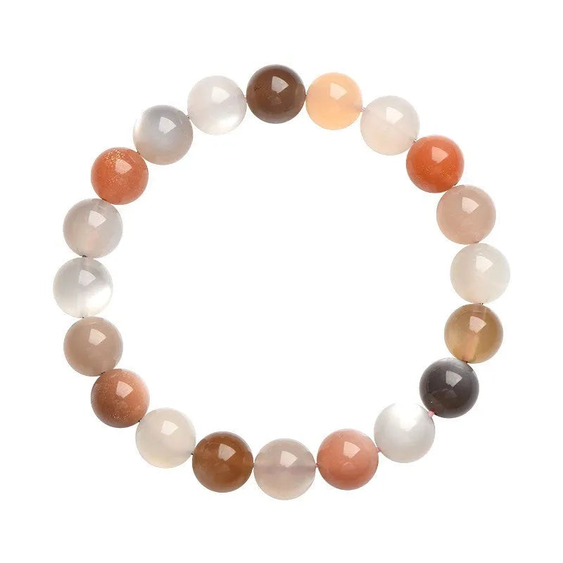 Natural colourful moonlight bracelet with 8mm moonstone beads in single circle design