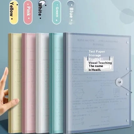 A3 multi-layer test paper storage bag in translucent blue colour with 40 page capacity on a clean background