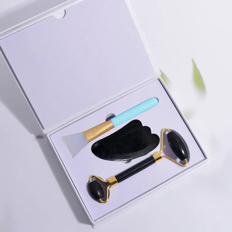 Black Bianstone beauty face care massage device for facial tension relief and skin firming