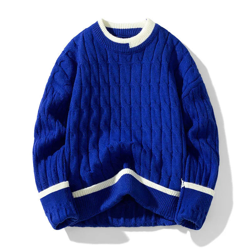Men's two-piece modal and acrylic sweater set in loose fit sports style