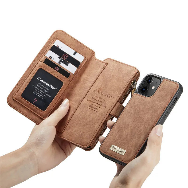 Mobile phone split flip case in imitation leather compatible with iPhone models