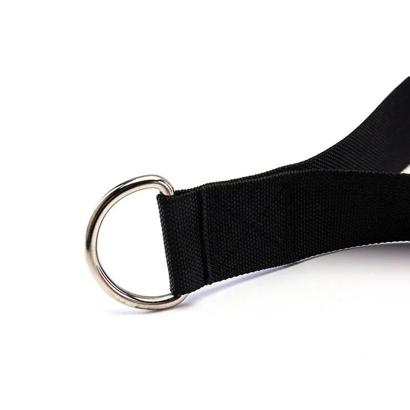 Pair of black aluminium and polyester gantry handles for fitness equipment accessories