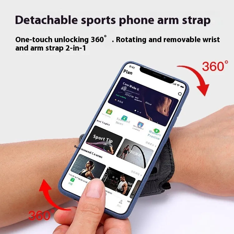 Waterproof mobile phone arm bag with adjustable strap worn on wrist, black colour, suitable for 4-7 inch smartphones