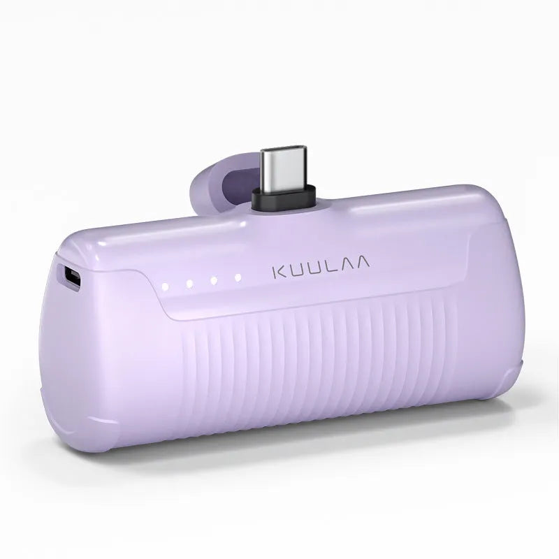 Mini capsule power bank with 4500mAh capacity black Type-C connector plastic shell