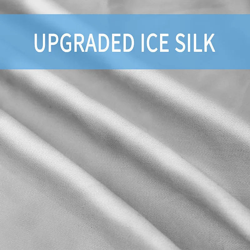 U-shaped maternity pillow for pregnant women in ice silk fabric, shown in light blue colour