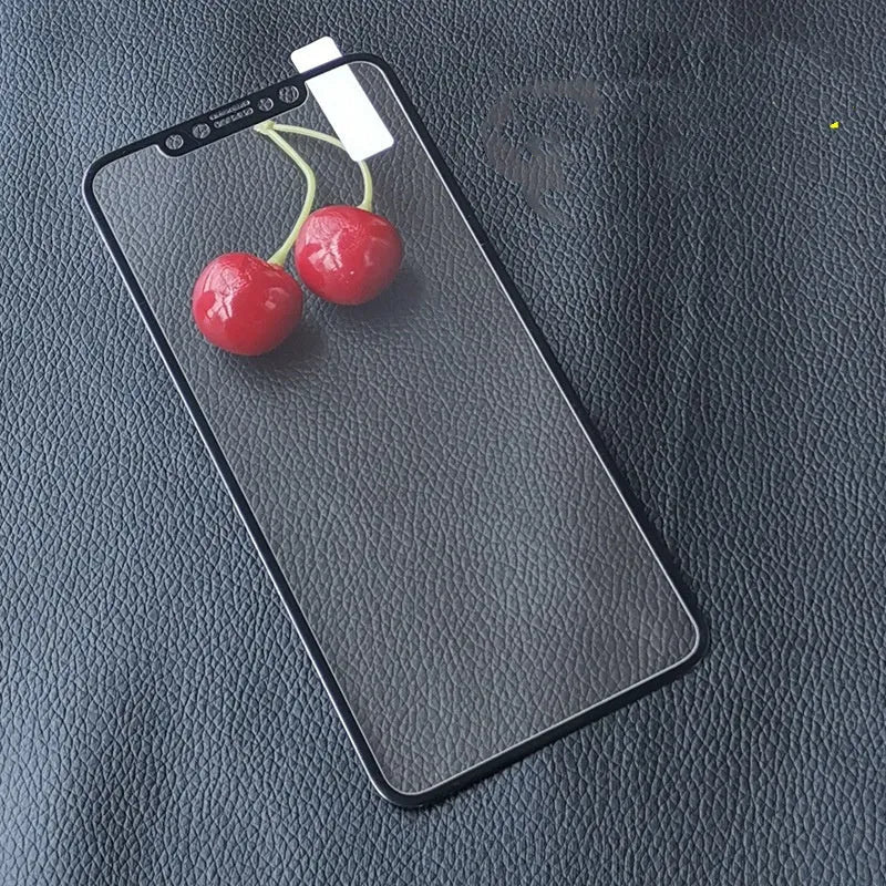 Anti-blue light 5D tempered glass screen guard for iPhone with black soft edge, full-screen HD colour film