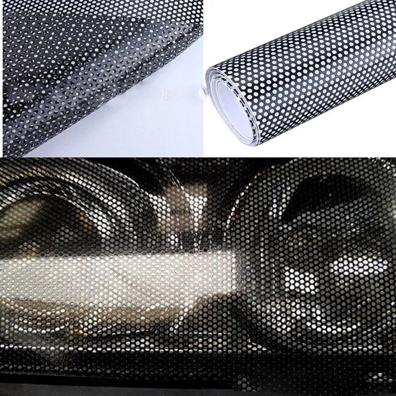 30cm by 106cm sheet of perforated plastic automotive colour changing film on a roll.