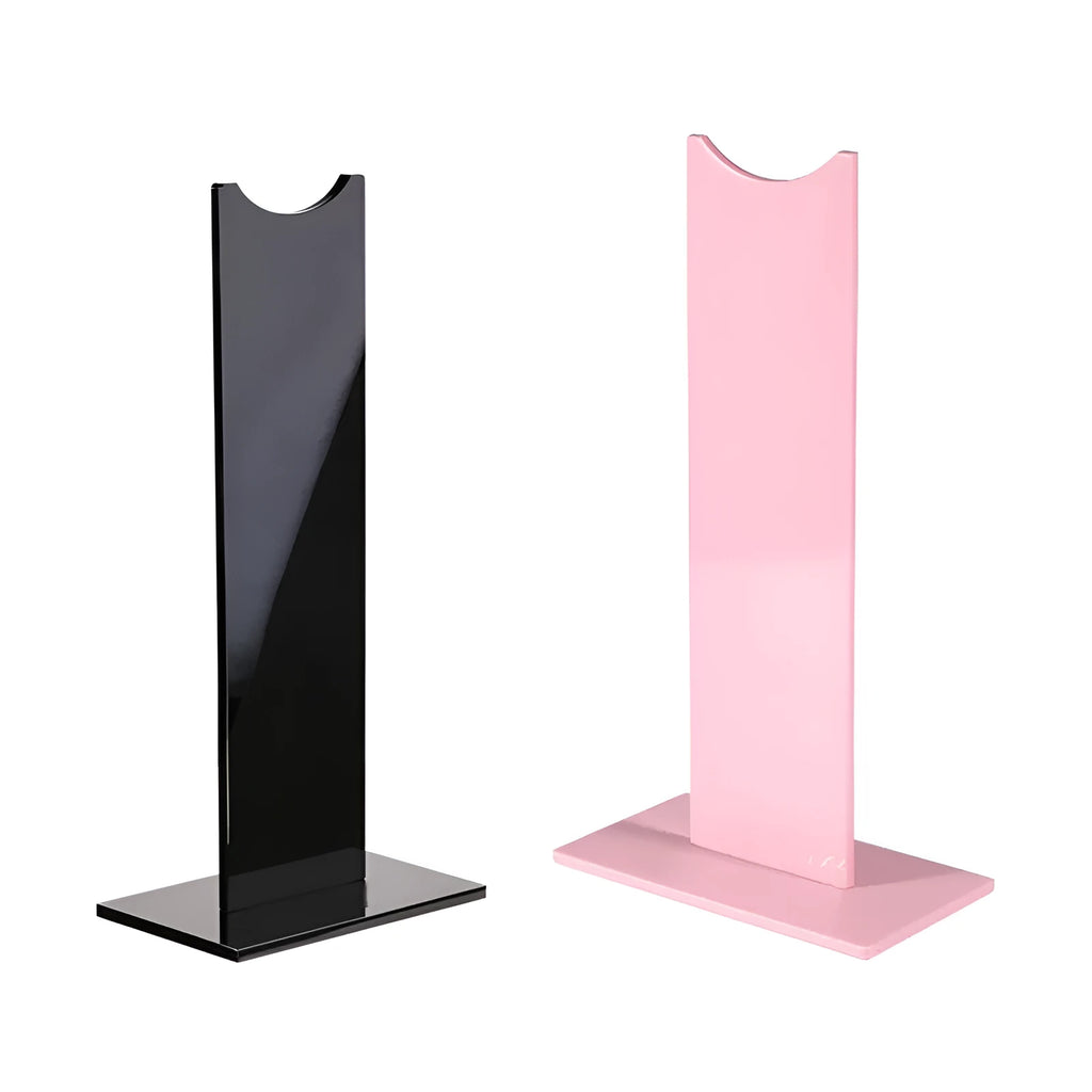 Pink detachable headphone stand with non-slip silicone base measuring 14x7.5x25.5cm