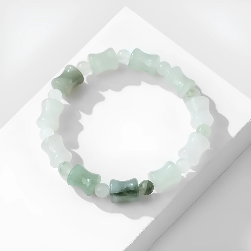 Tianshan Emerald natural chalcedony beaded bracelet with diamond jade stones and coconut shell beads