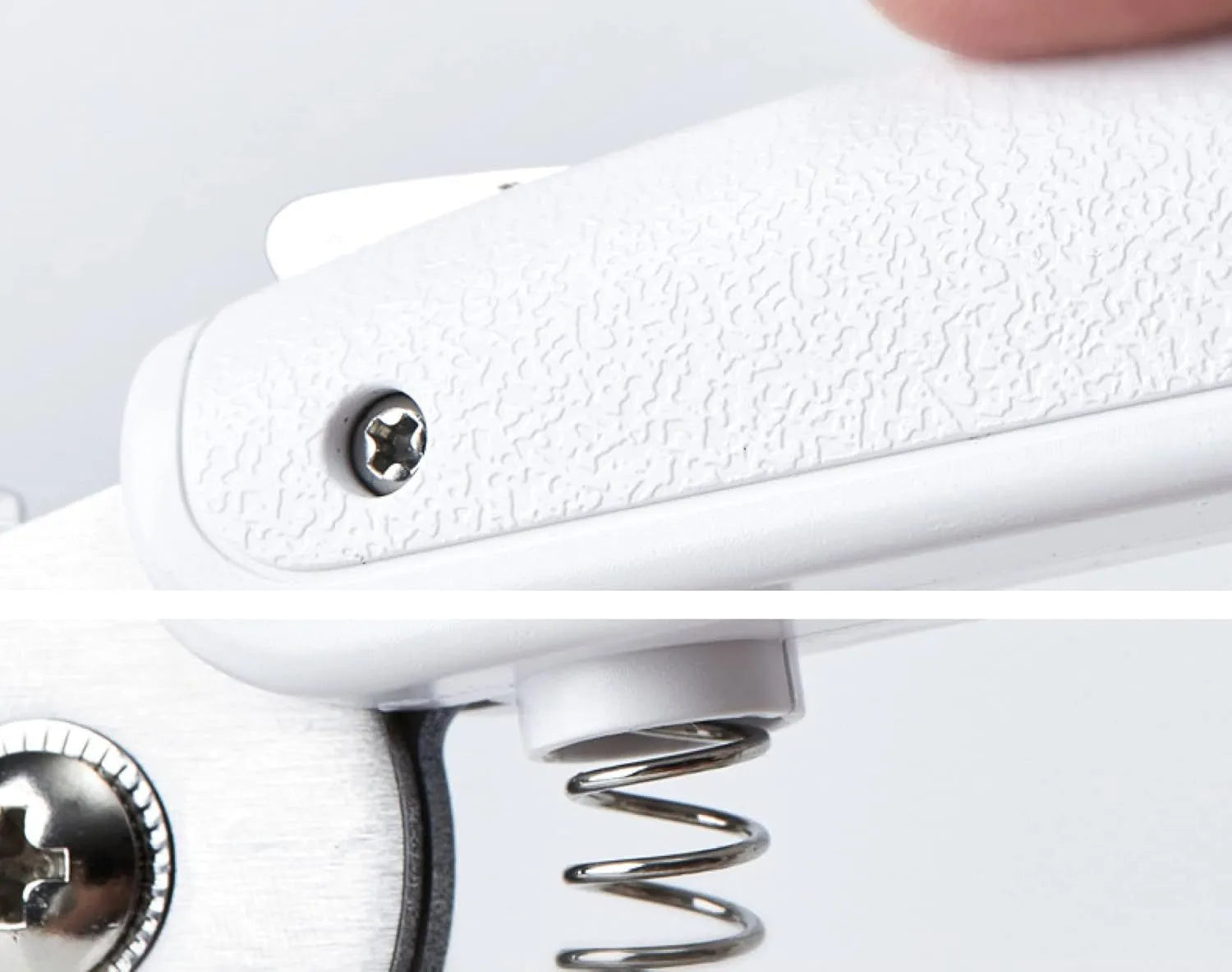 White pet nail clippers with LED light on the handle and a clear anti-splash guard covering the blades.
