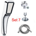 Orange hand-held pressurised shower with rain function spray head