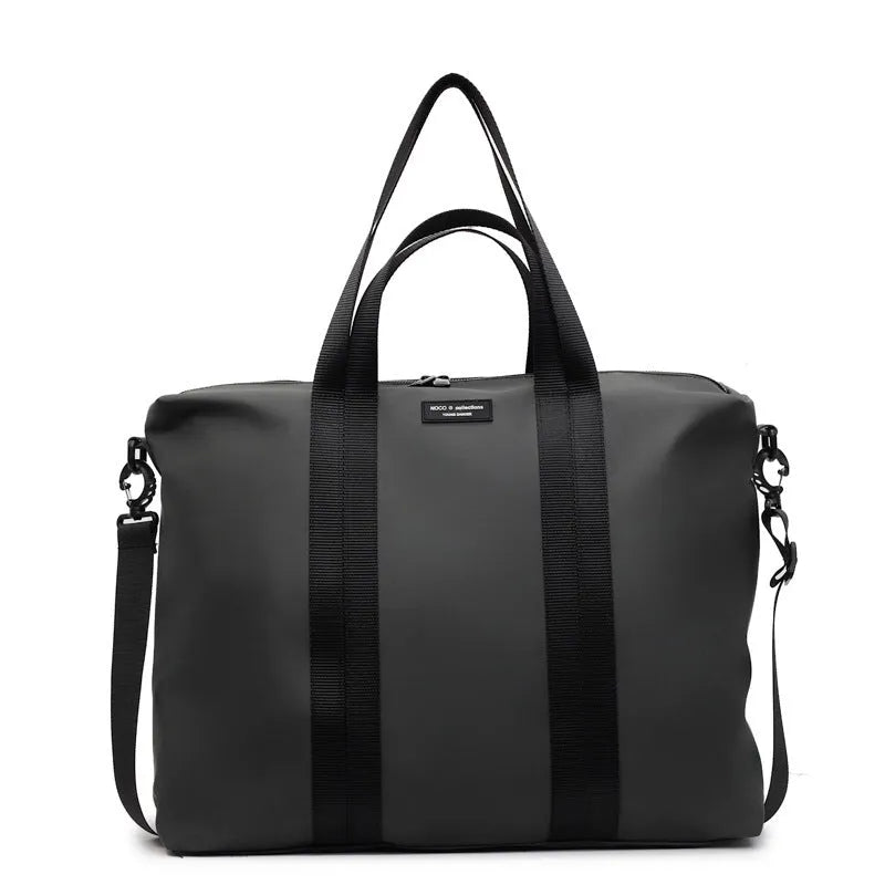 Lightweight Oxford cloth tote travel storage bag in solid colour with 20-35L capacity.