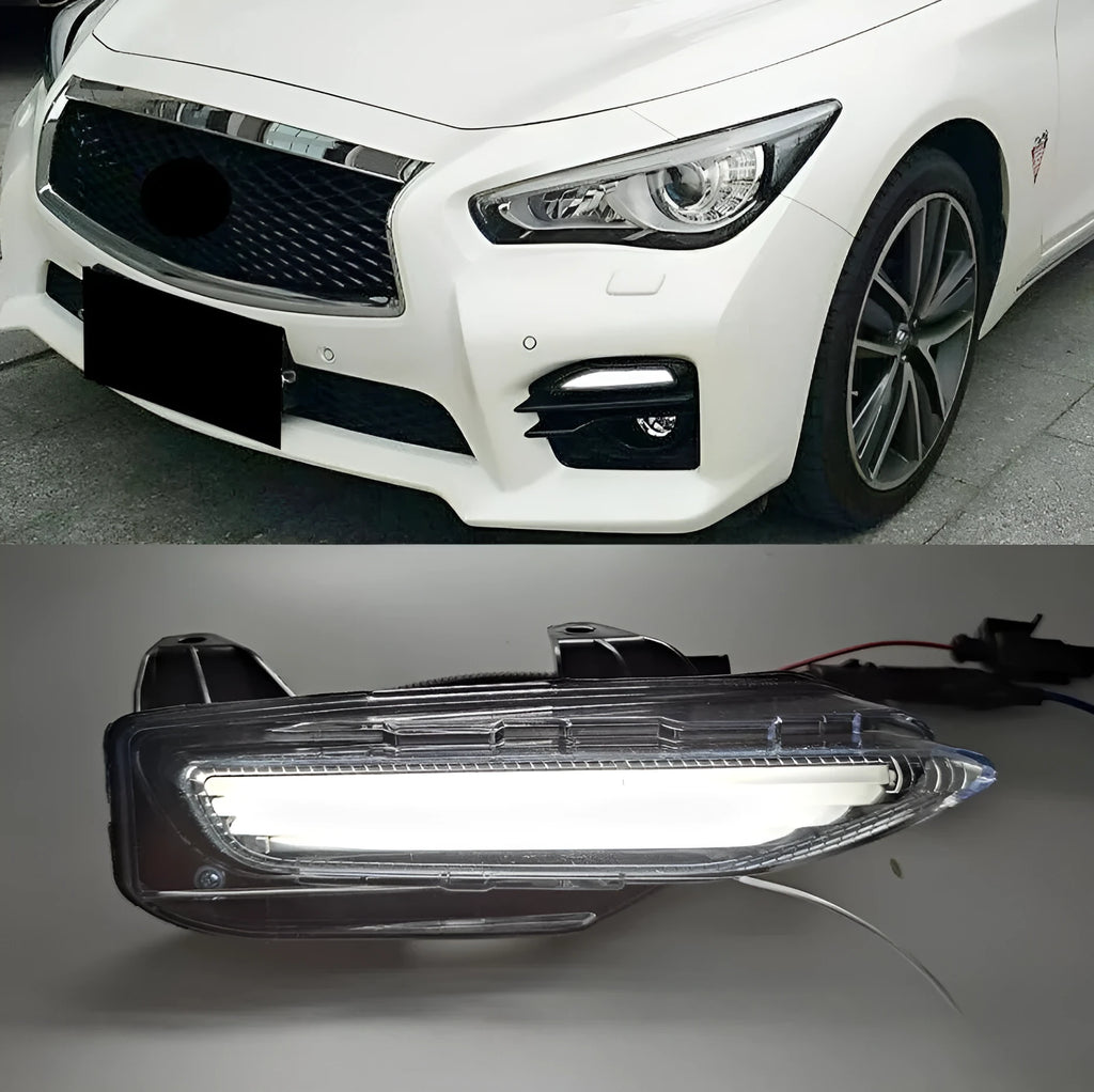 Infiniti Q50 Q70 front bumper LED daytime running light and turn signal assembly