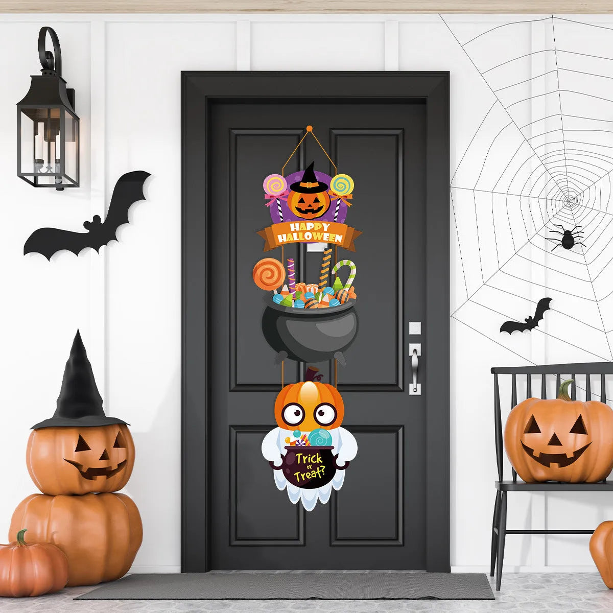 Halloween three-dimensional paper boxes for candy and snack packaging in five styles and set sizes of 3, 6, 12 or 18 pieces