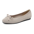 Women's round toe fabric flat pumps with bow decoration in butterfly black colour