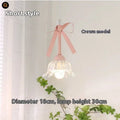 Bow-shaped cream pendant lamp with ceramic shade for bedroom or dining room lighting
