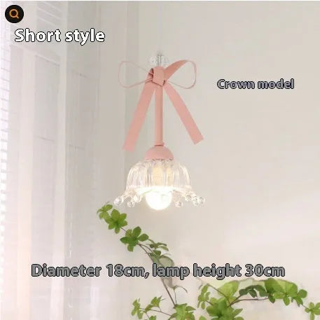Bow-shaped cream pendant lamp with ceramic shade for bedroom or dining room lighting
