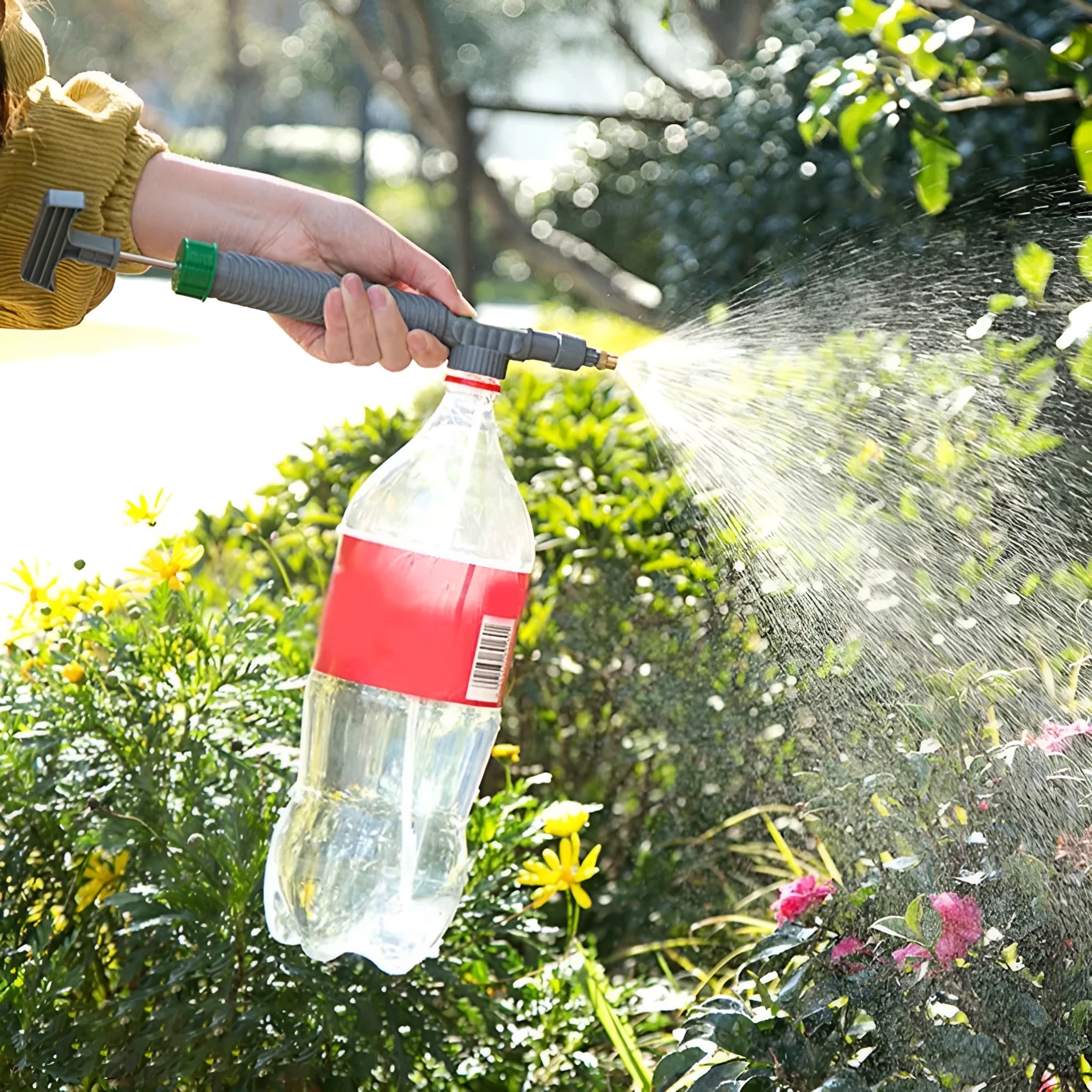 Universal beverage bottle watering sprayer nozzle with 30cm tube for household plants