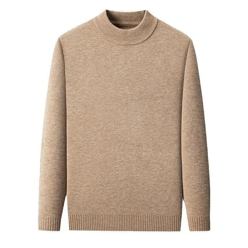 Men's half turtleneck knitwear jumper in fine wool yarn available in multiple solid colours