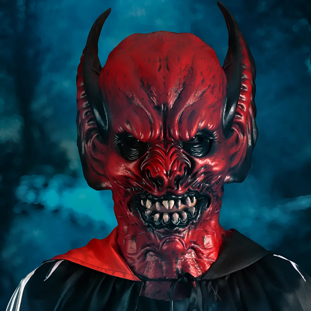 Red bat head cover horror mask for Halloween dress up and costume parties