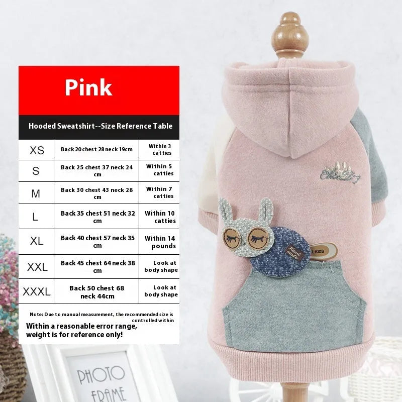 Brown cotton pet sweatshirt on a dog, showing casual fit and soft material.