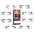 Set of bat and spider shaped decorative eyeliner stickers for makeup application.
