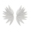Gold and white leaf-shaped alloy patch earrings with botanical design details