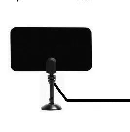 Indoor digital TV antenna with amplifier and 10-metre coaxial cable on white background