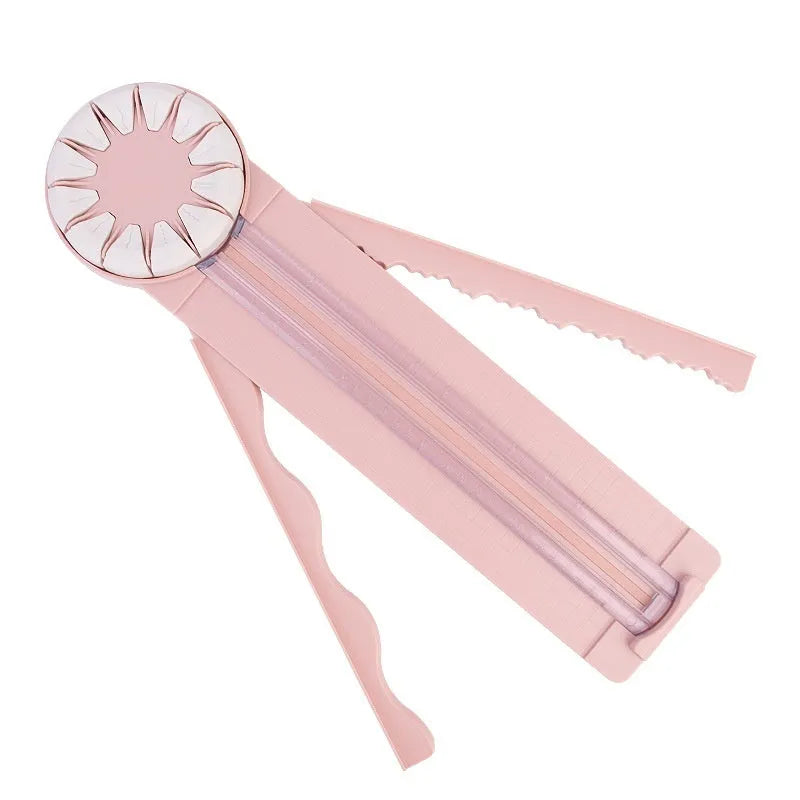Pink and black 12-in-1 plastic paper cutting machine for craft projects