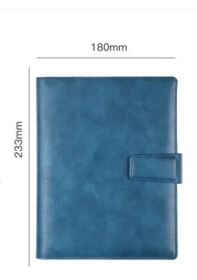 A5 leather buckle notebook with 6-hole clip in multiple colours showing hard cover and closure