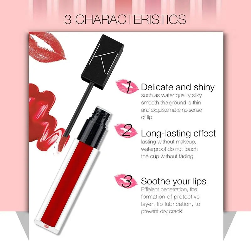 KIMUSE matte liquid lipstick tube with waterproof long lasting formula 5.7ml