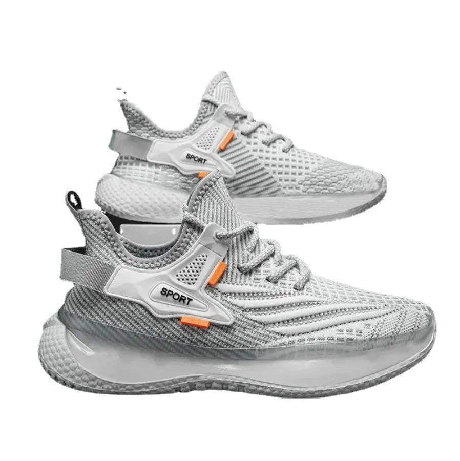 Men's low-top lace-up sneaker with mesh upper and flat rubber sole in multiple colour options